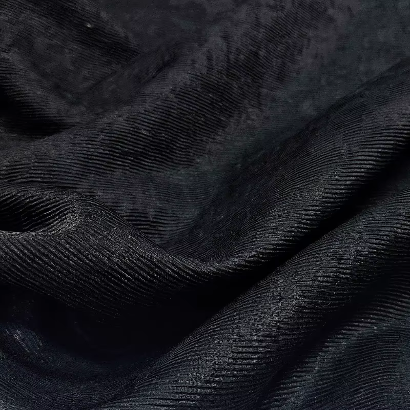 Rideaux noirs plissés 100% coton