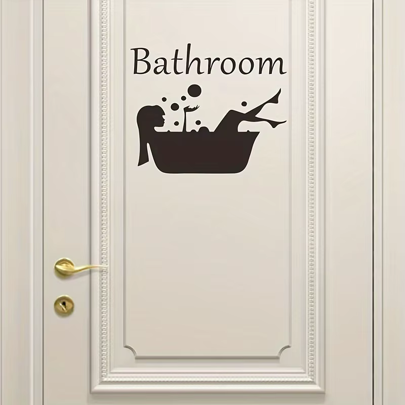 Autocollant mural auto-adhésif pour salle de bain – Design de baignoire et de bulles