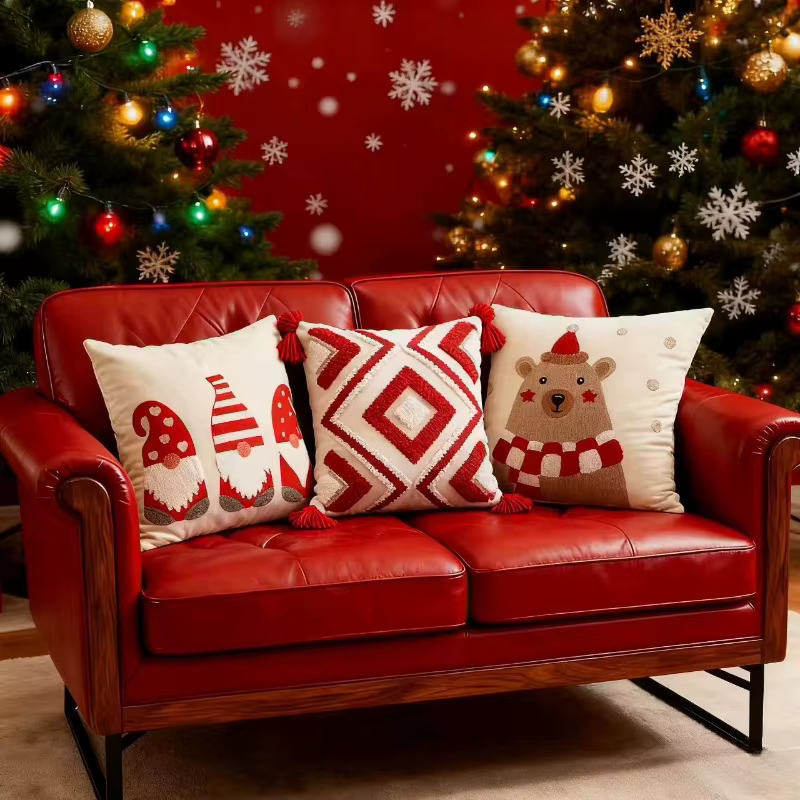 Housse de coussin joyeux noël