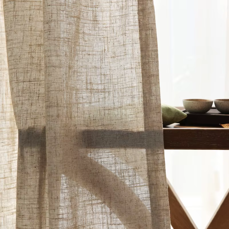 Rideaux transparents en coton et lin japonais