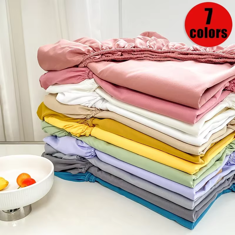 Drap-housse brossé de couleur unie de qualité supérieure