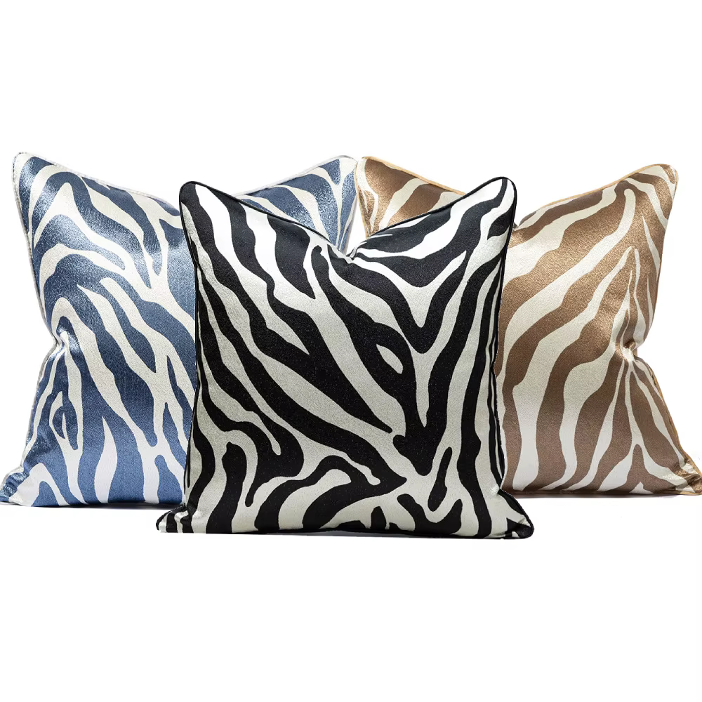 Housse de coussin jacquard de luxe