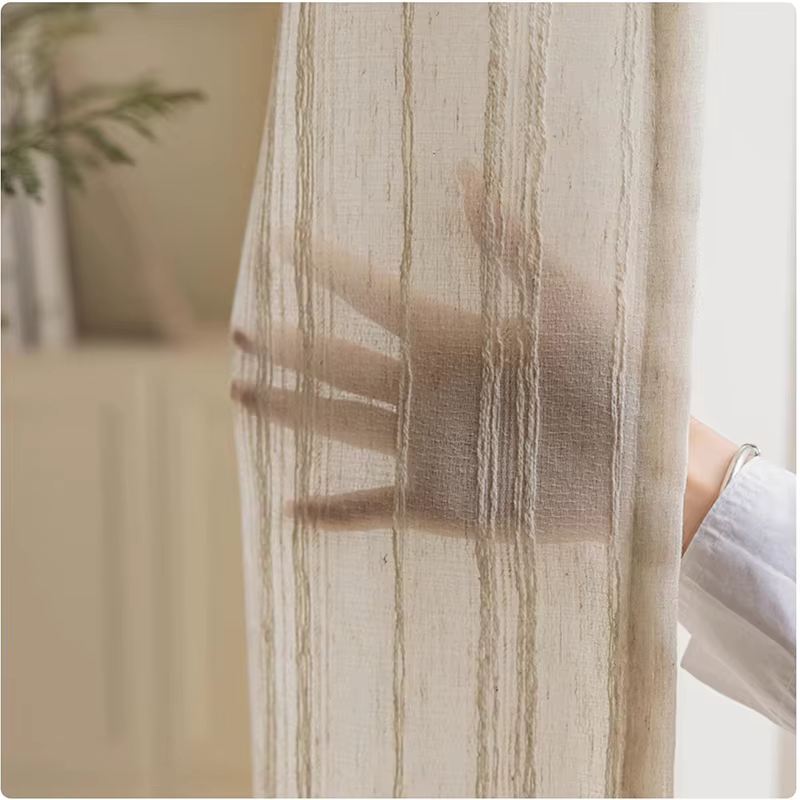 Rideaux transparents en lin pour salon