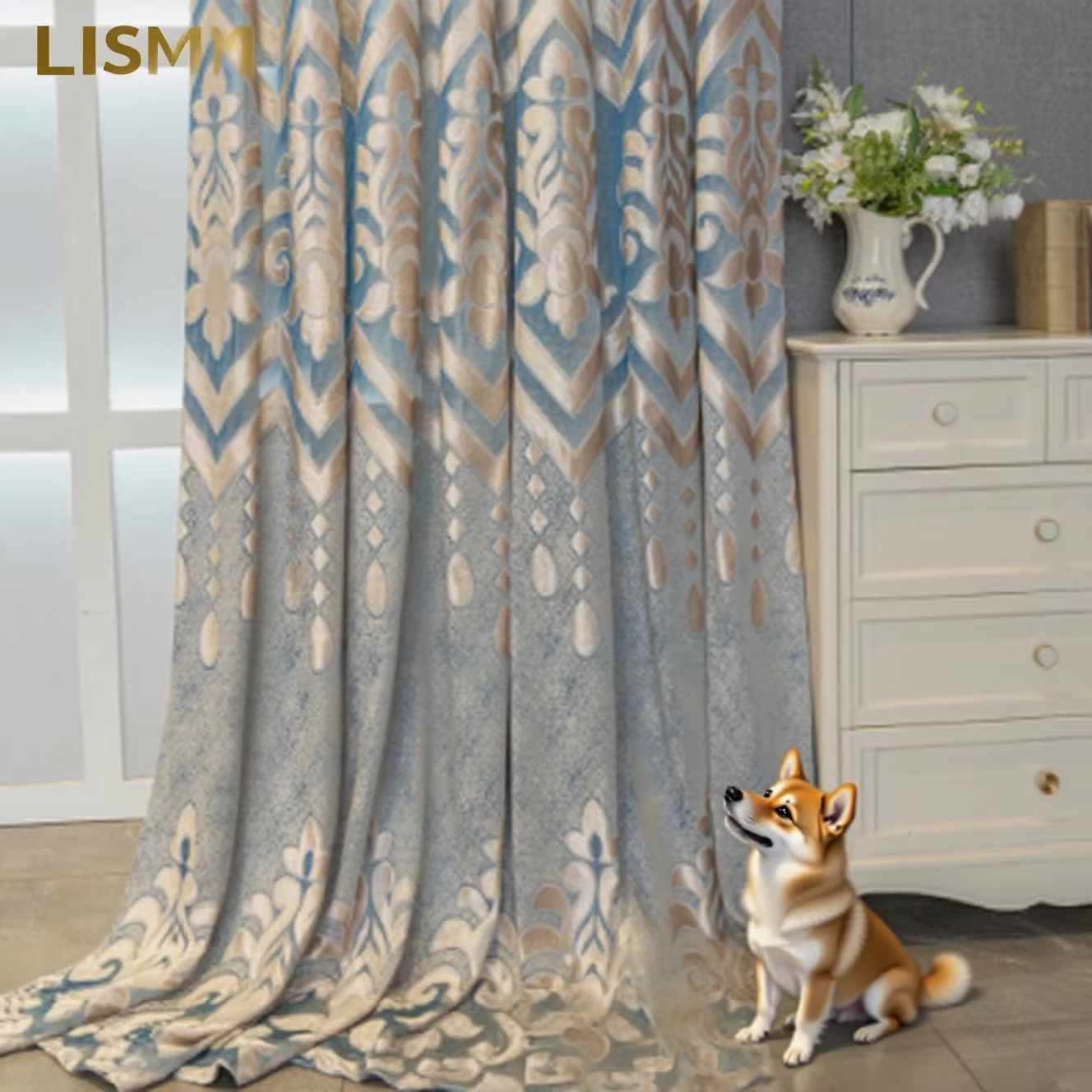 Rideau occultant creux européen pour salon chambre velours Jacquard maison