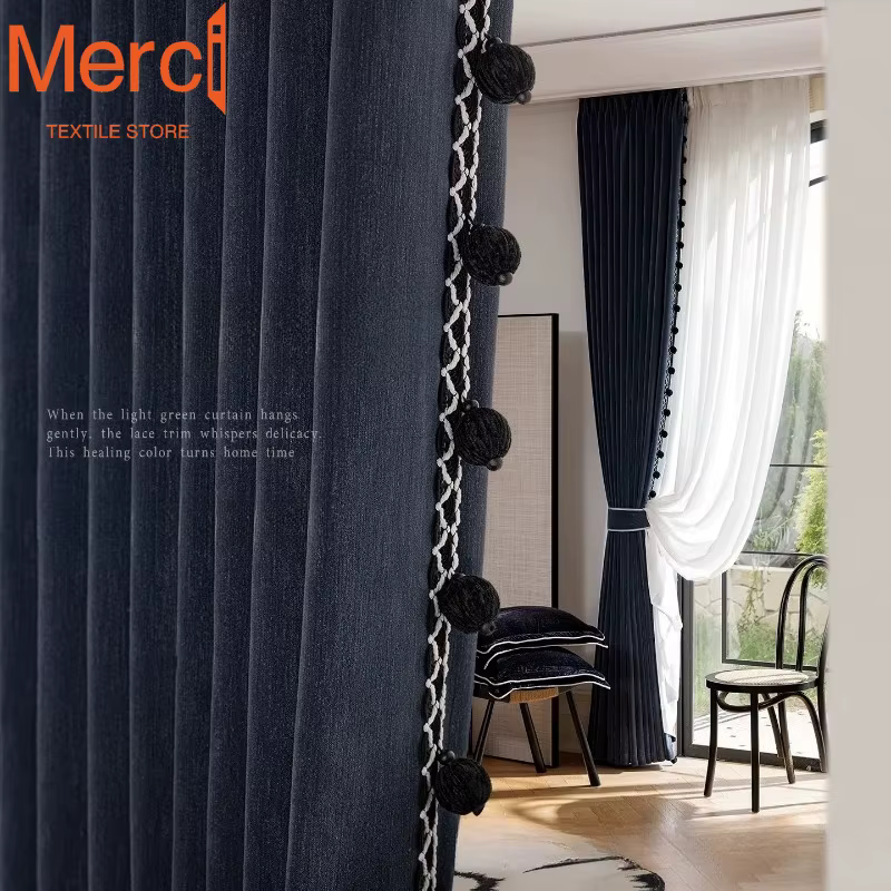 Rideaux en velours bleu royal avec rideaux occultants épais pour salon