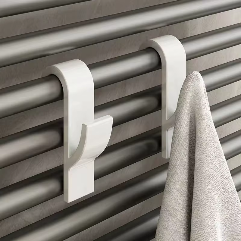 Salle de bain douche porte-serviettes cintre chauffé radiateur Rail crochets Clips supports de rangement vêtements