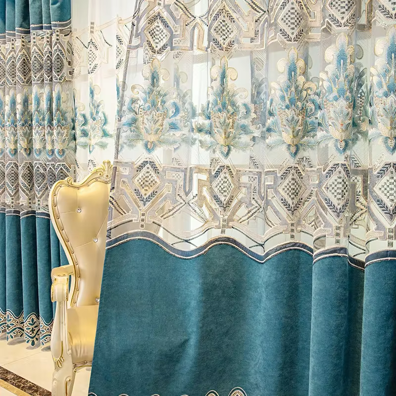 Rideaux verts de Style européen pour salon