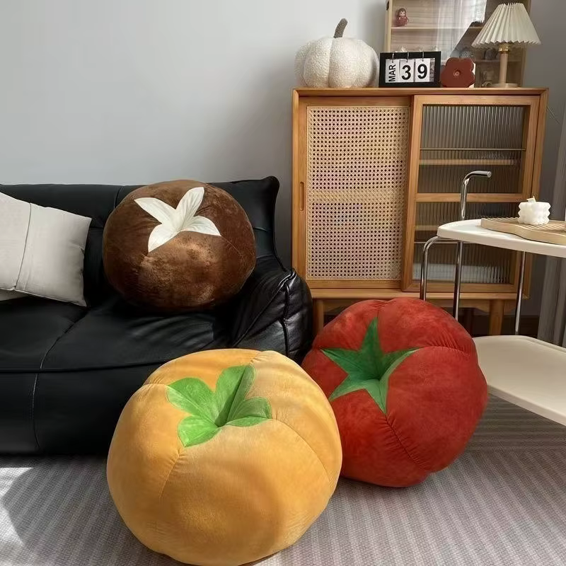 Coussin rond en forme de tomate