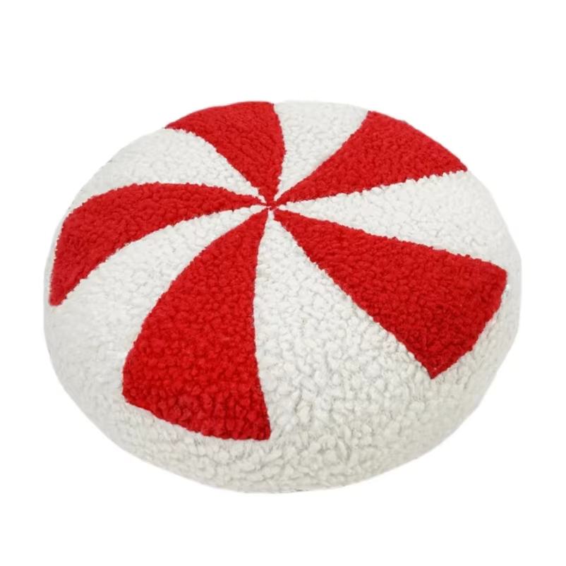 Coussin d'oreiller en peluche de bonbons de noël