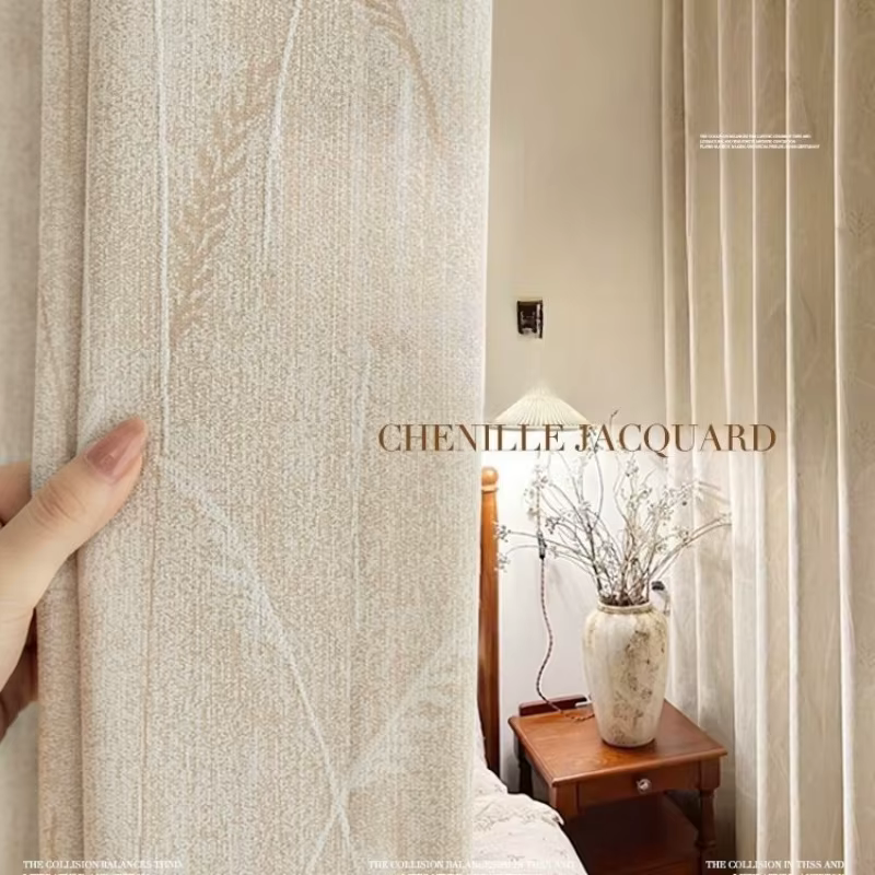 Rideaux en chenille de luxe sur mesure pour salon