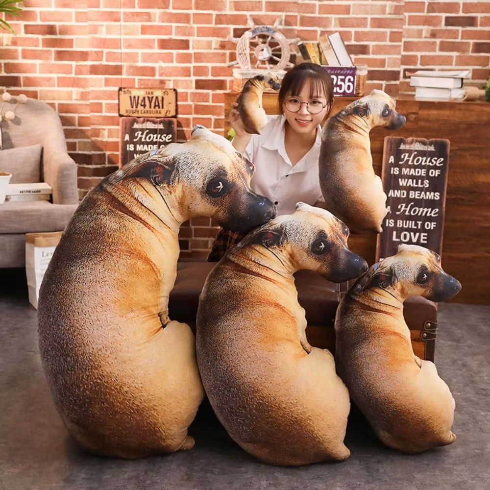 Coussin animal 3D en peluche, doux et réaliste, créatif, pour le bureau