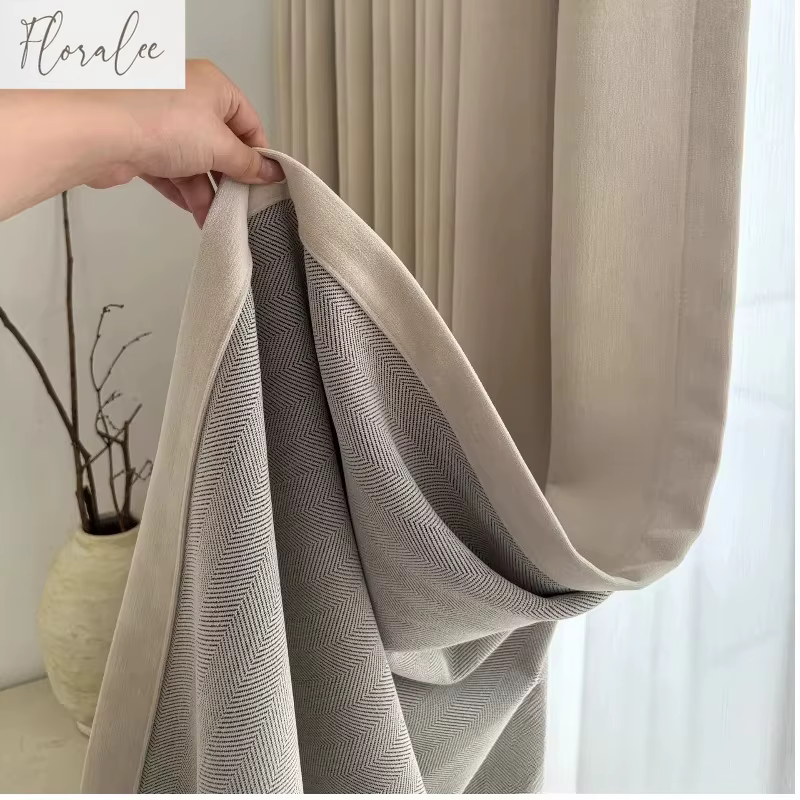 Rideaux de luxe en Chenille épaisse à chevrons
