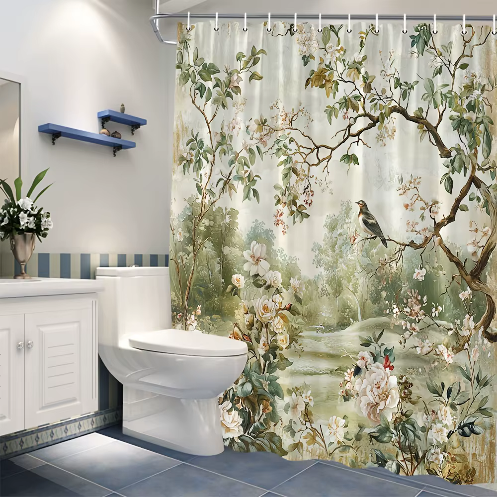 Rideau de douche en fleurs de cerisier – Décor de bain multi-styles