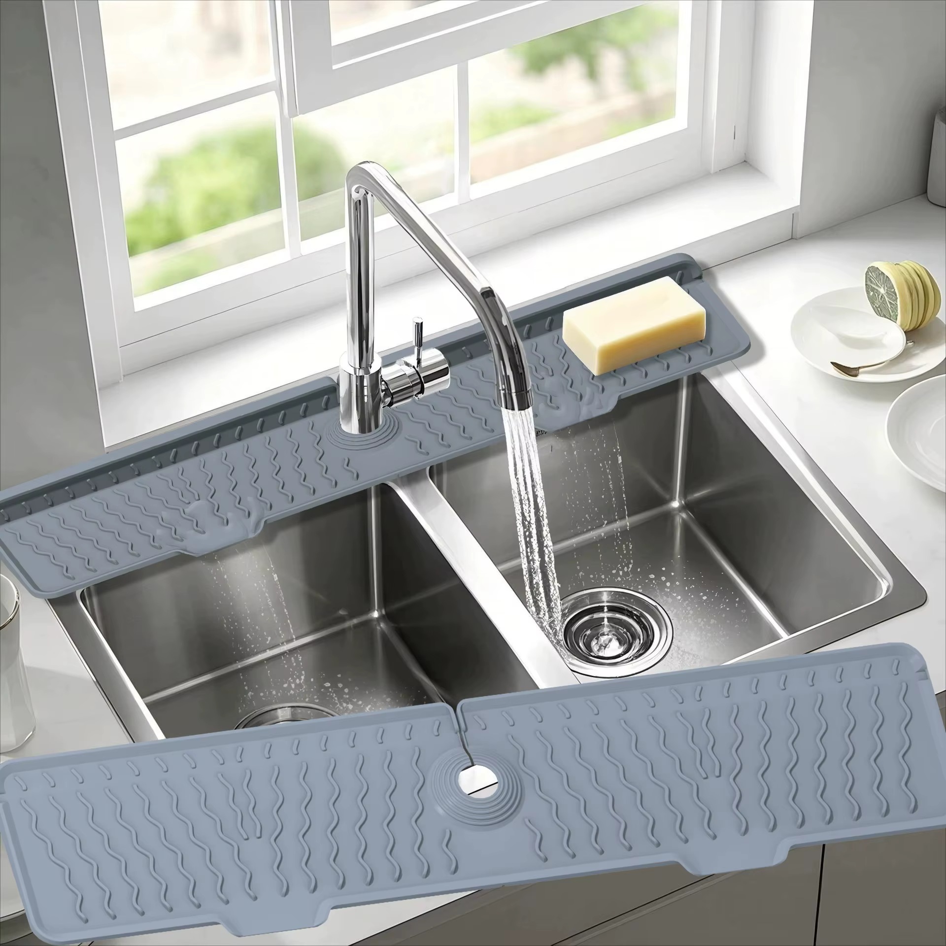 Tapis de protection anti-éclaboussures pour robinet de cuisine