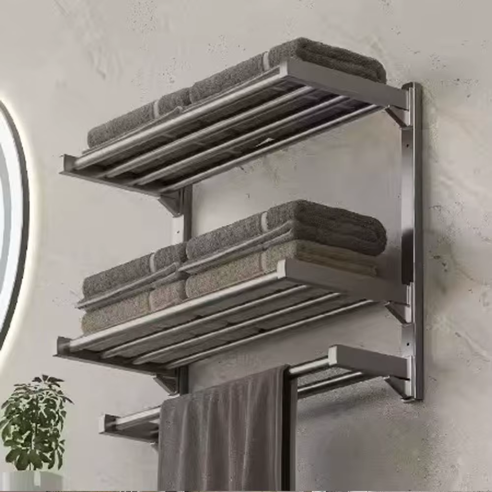 Porte-serviettes mural pliable pour salle de bain