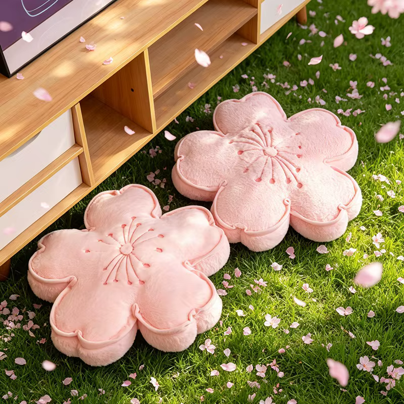 Coussin de canapé en forme de fleurs de cerisier douces et moelleuses