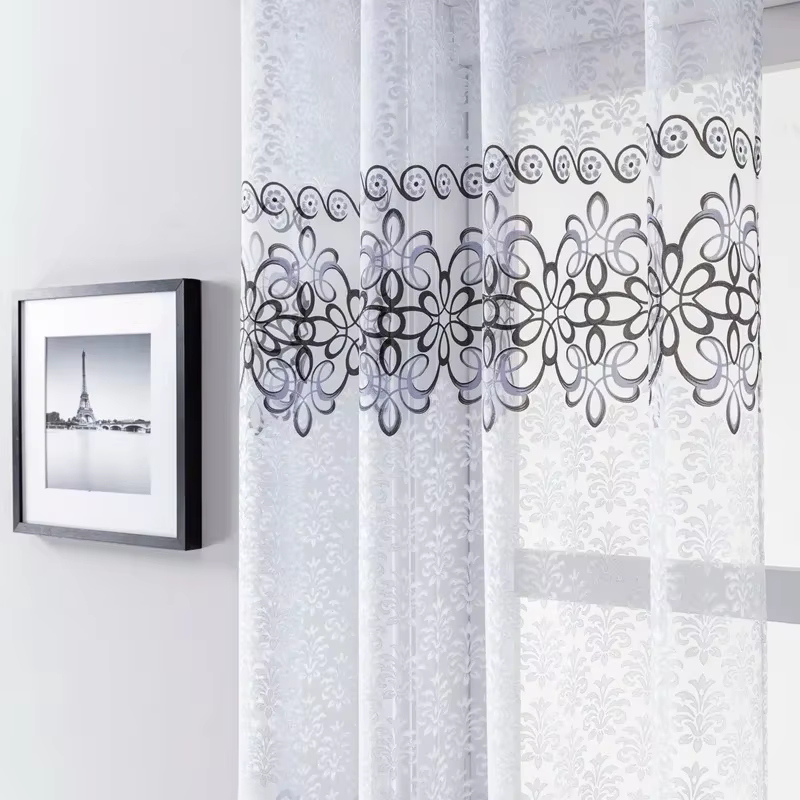 Rideau transparent gris pour salon