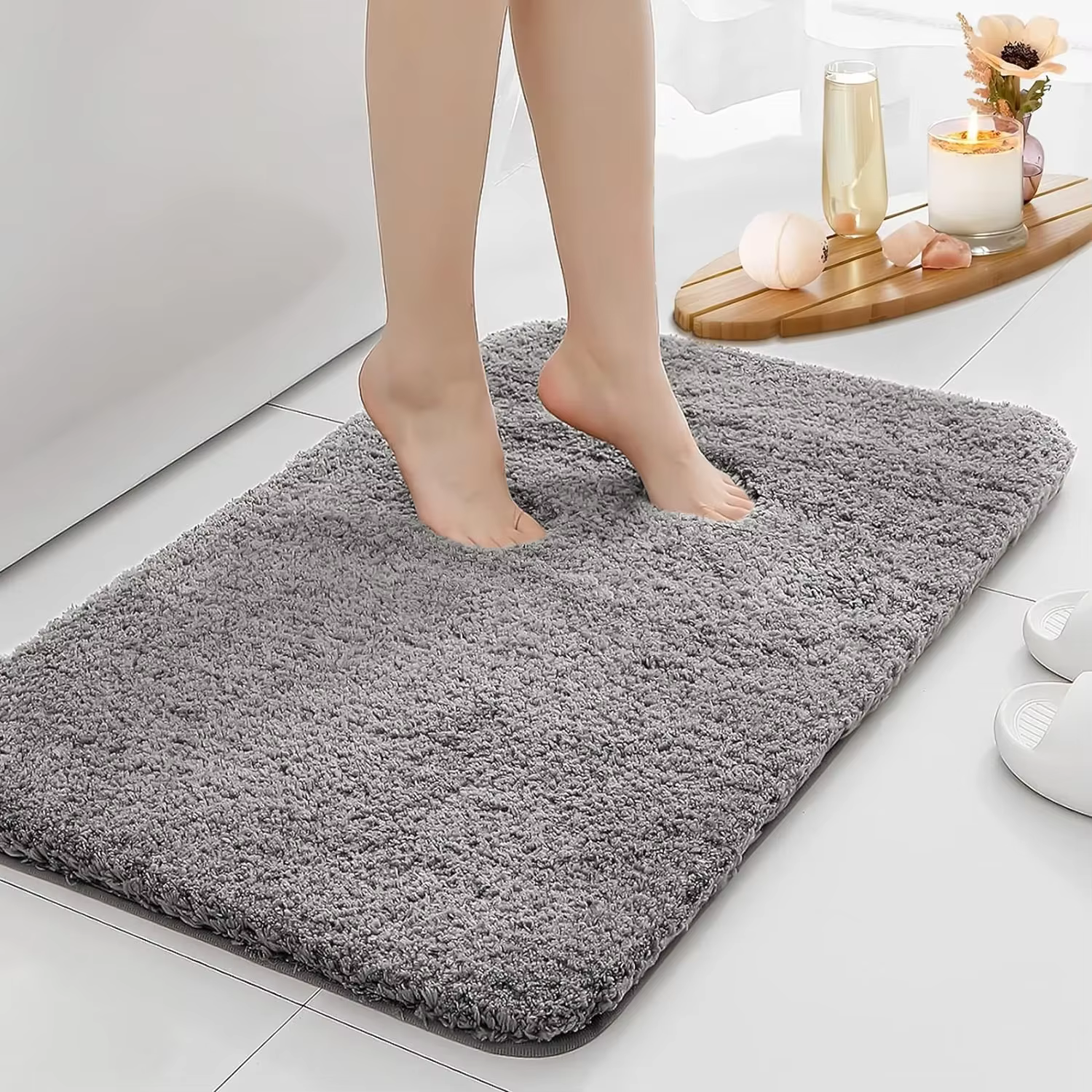 Tapis de salle de bain antidérapant à Absorption d'eau
