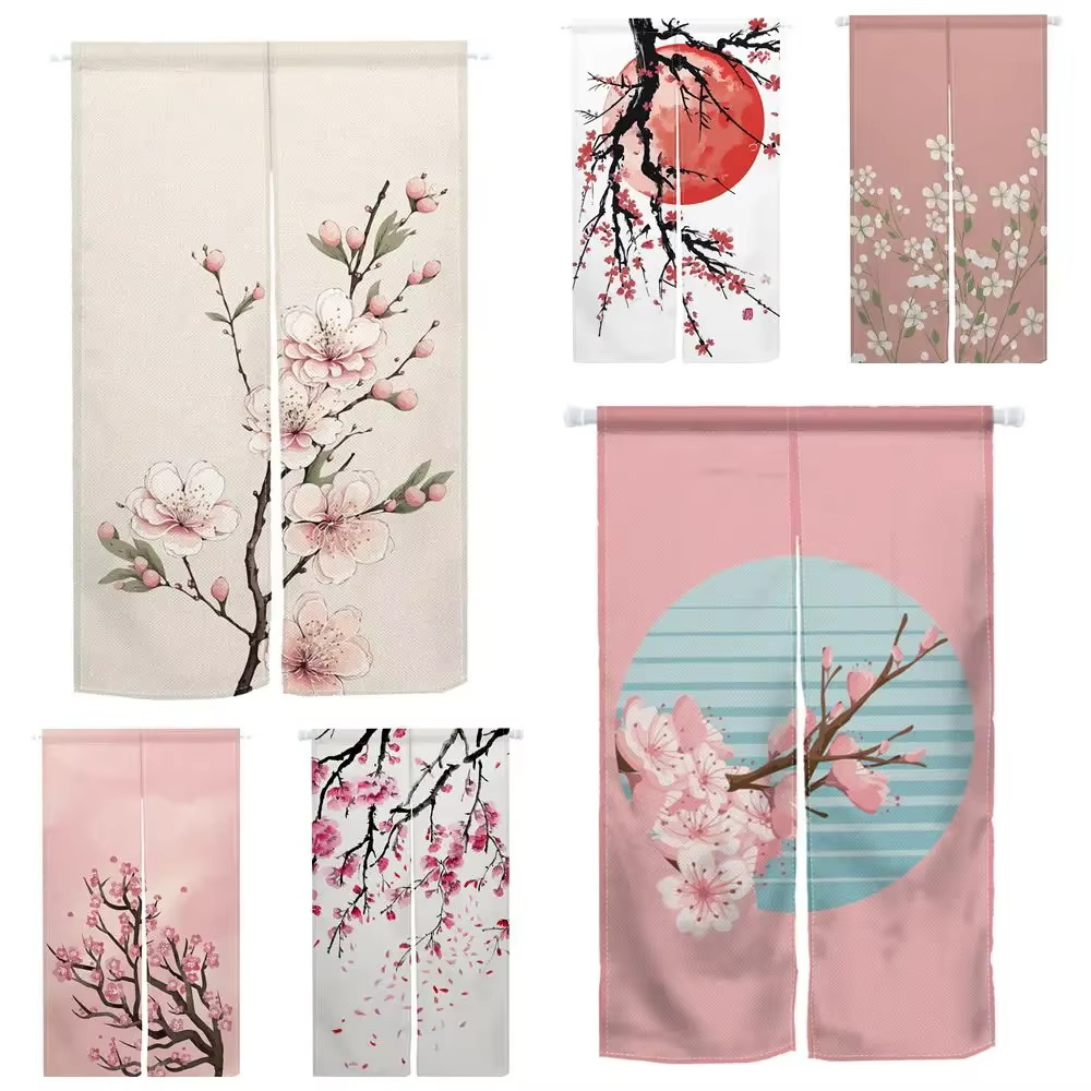 VIKAMA Sakura – rideau de porte imprimé de Style japonais