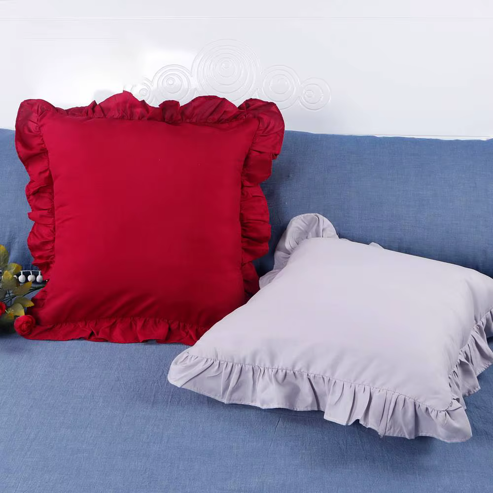 Paquet de 1 taies d'oreiller avec volants (sans noyau d'oreiller)