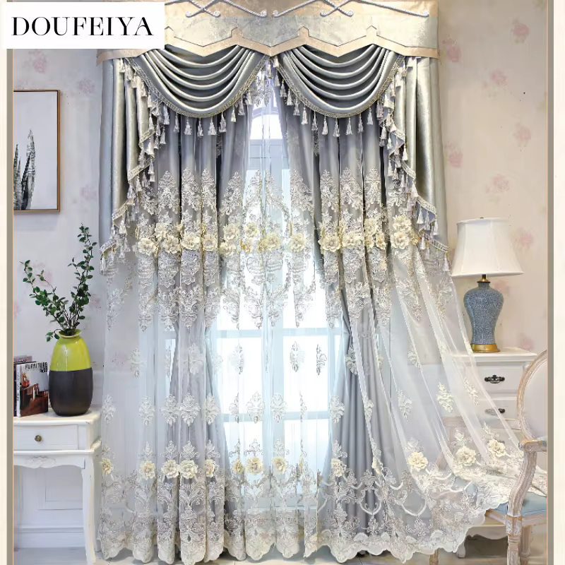 Rideaux en Tulle Double couche européens coréens