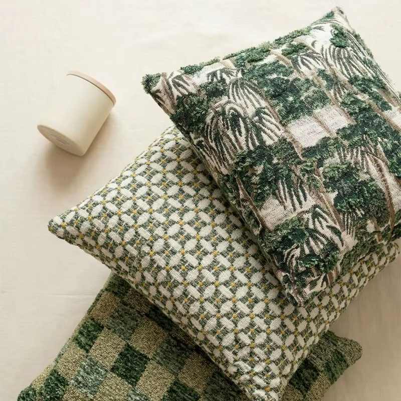 Housse de coussin verte de luxe moderne