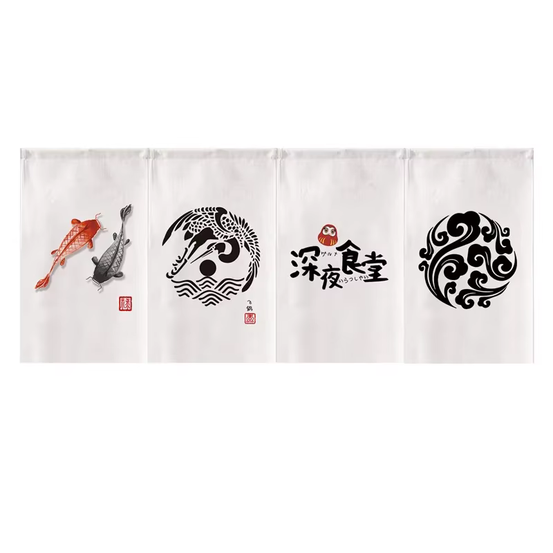 Rideau court de porte japonais