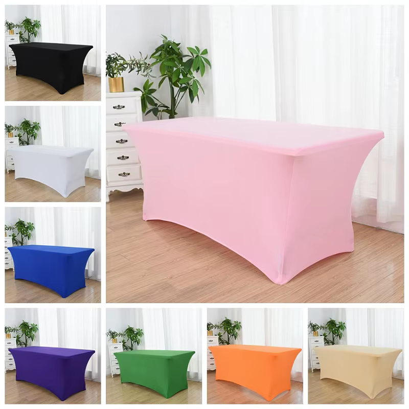 Nappe de table noire en spandex pour décoration de mariage