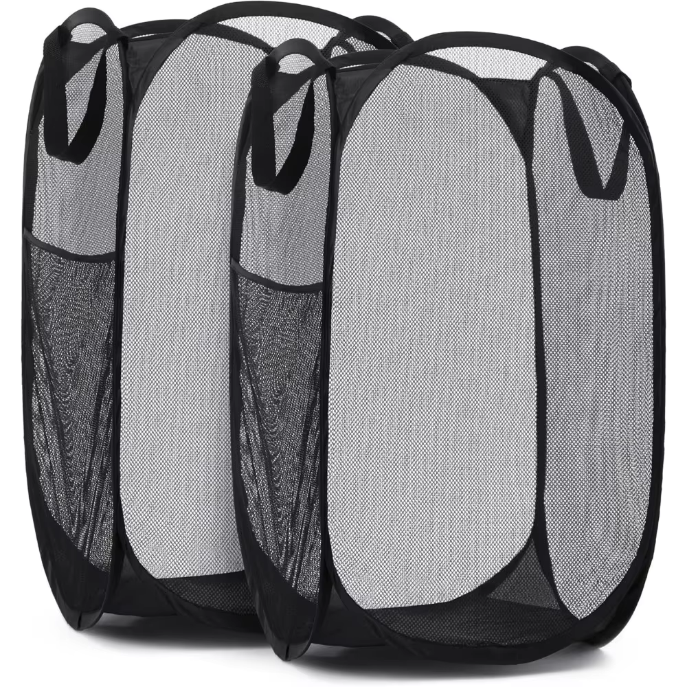 Grand panier à linge pliable en maille