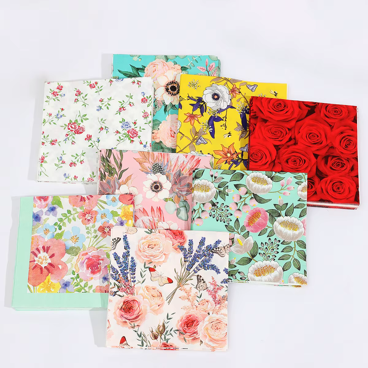 Serviettes en papier à fleurs de Style Ins