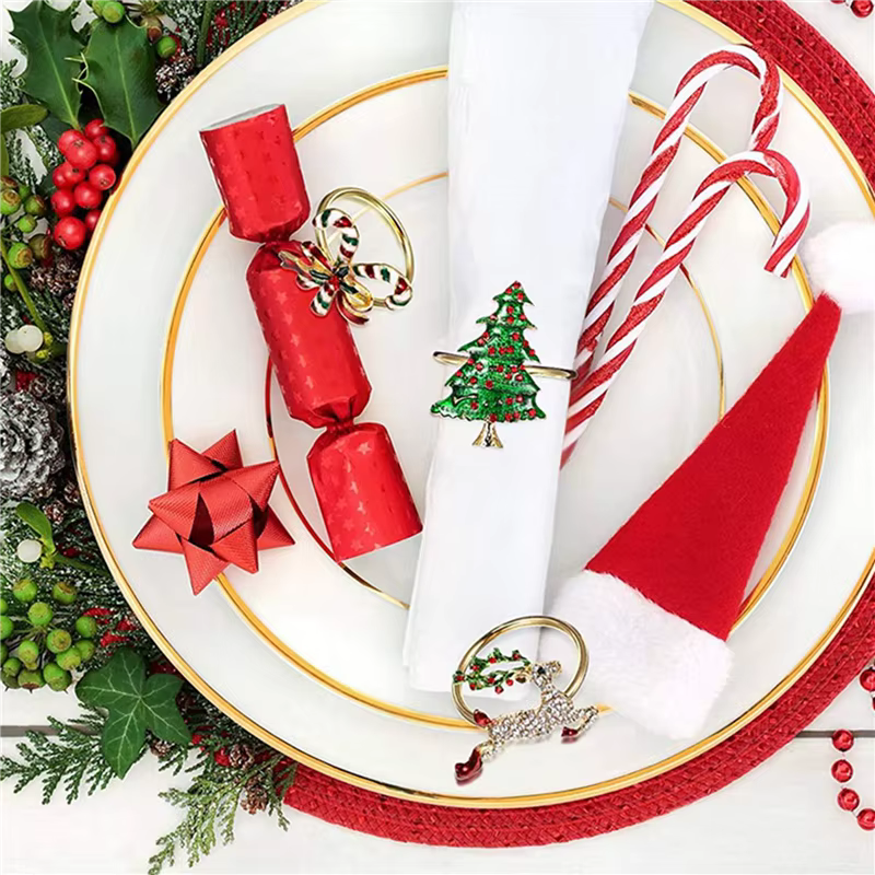 Anneaux de serviette de noël ABUN-36Pcs