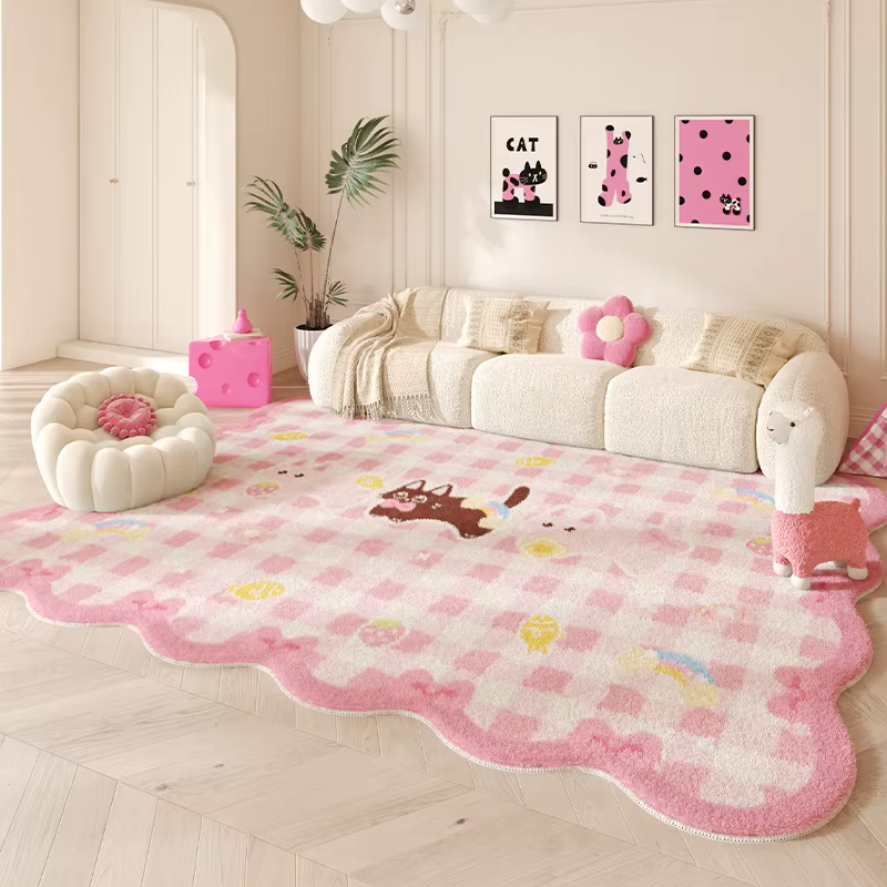 Tapis de forme irrégulière pour salon