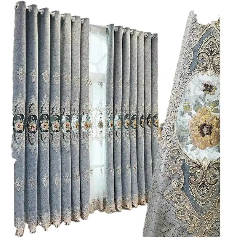 Rideaux Rétro Brodés de Luxe pour Chambre à Coucher