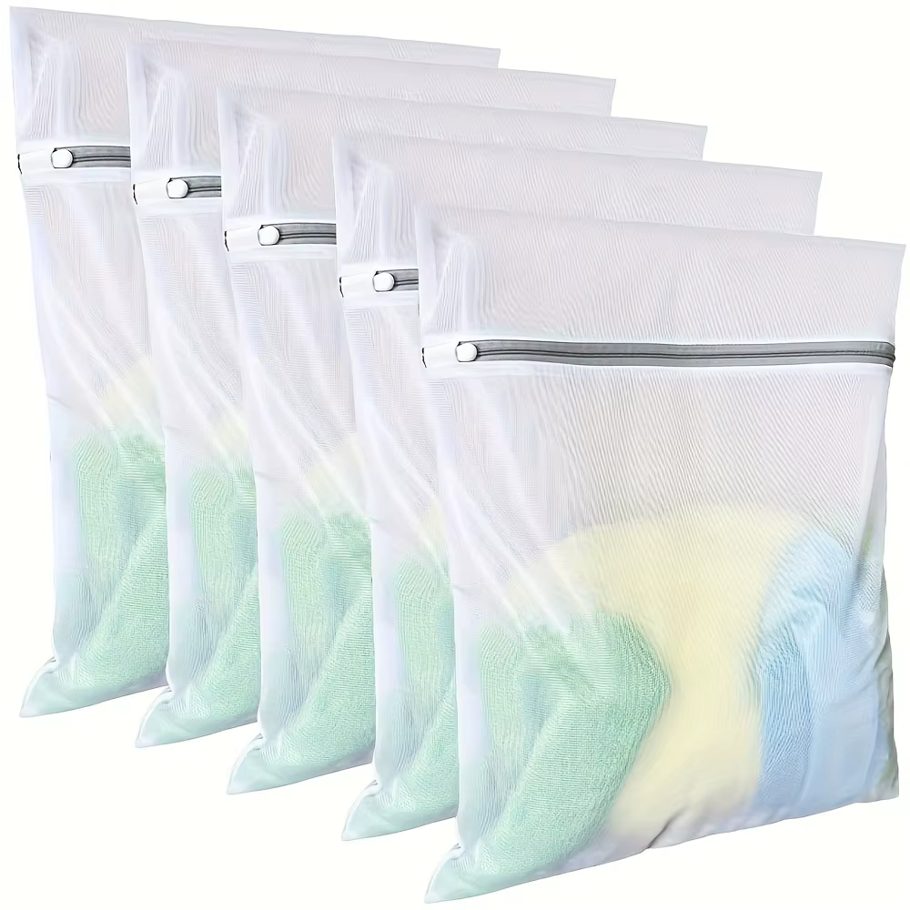 Paquet de 4 sacs à linge en maille fine pour machines à laver à domicile