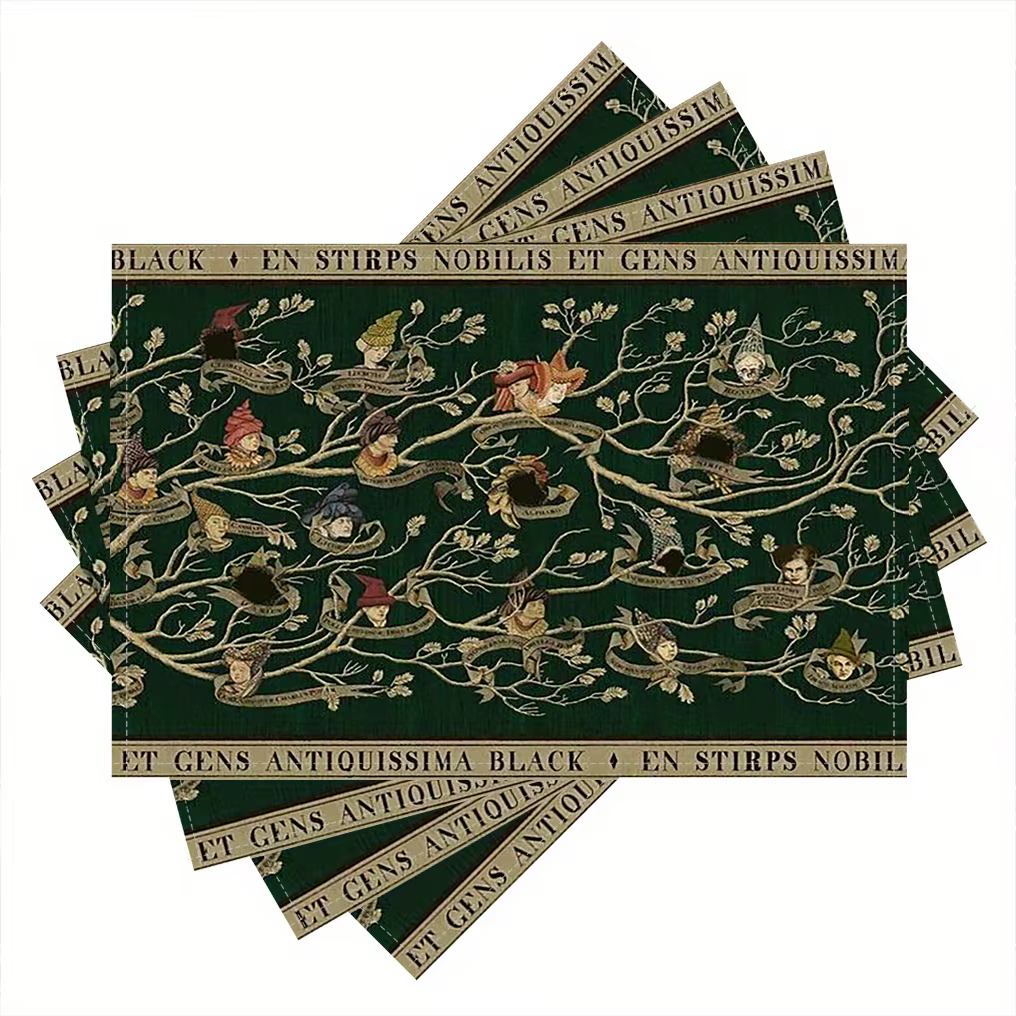 Lot de 1 sets de table en lin Noble House of Black Family Tree
