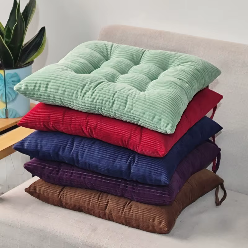 Coussin à Sangle en Velours Côtelé Doux et Confortable