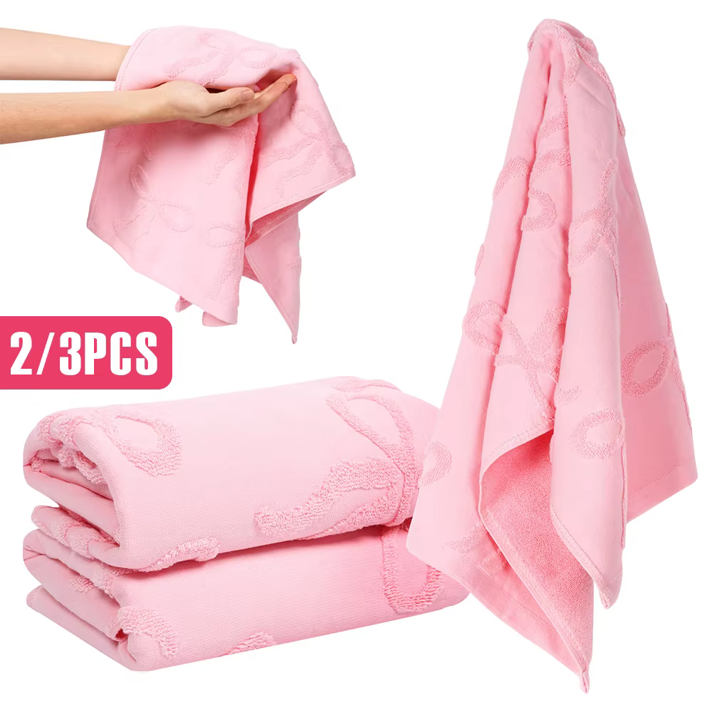 Serviette de bain en coton à motif d'arc 3D