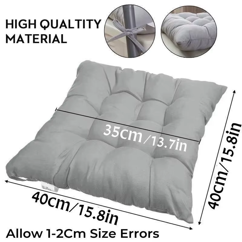 Grand coussin de chaise carré avec attaches