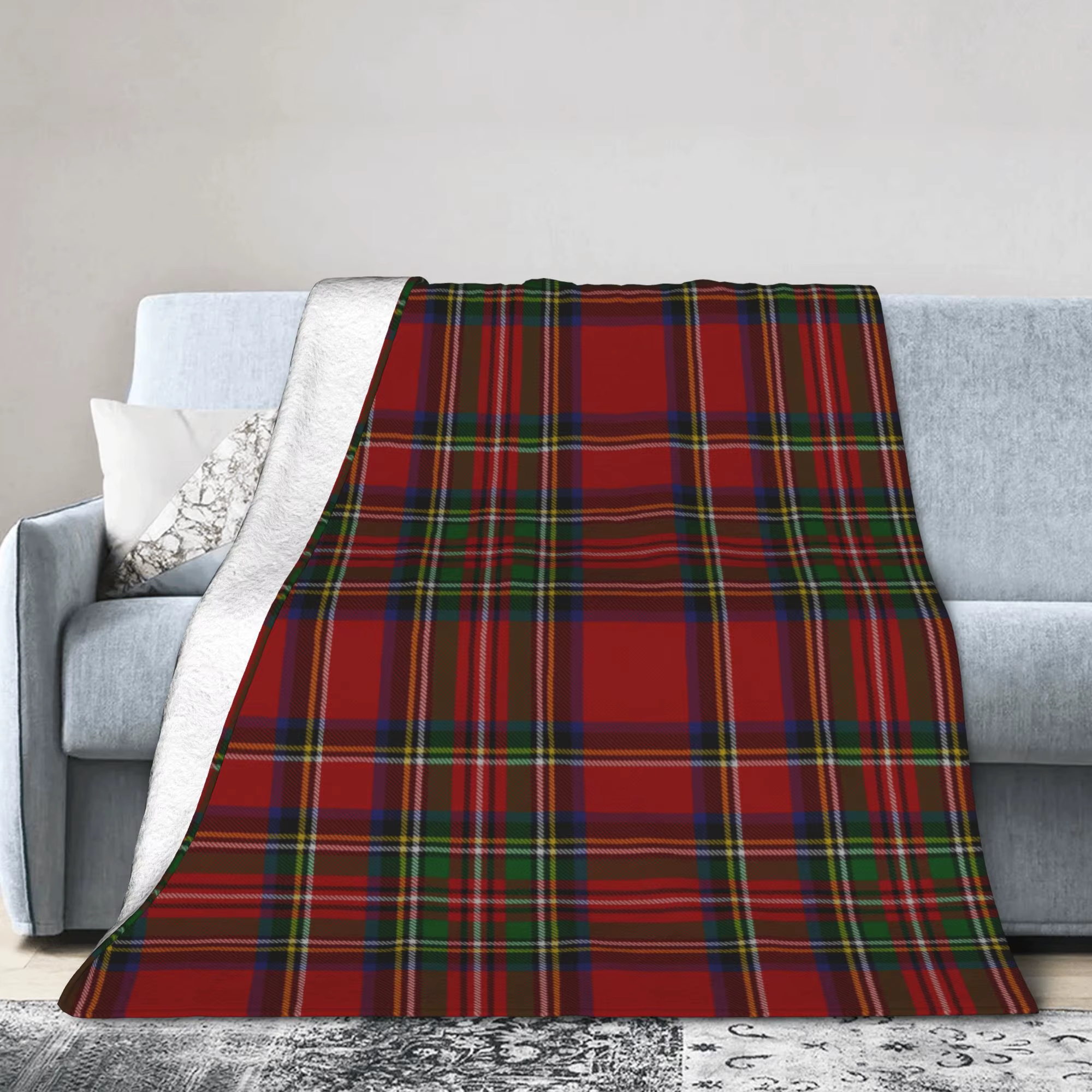 Royal Stewart Tartan Plaid couvertures corail polaire peluche été noël respirant chaud jeter couverture pour canapé voyage couette