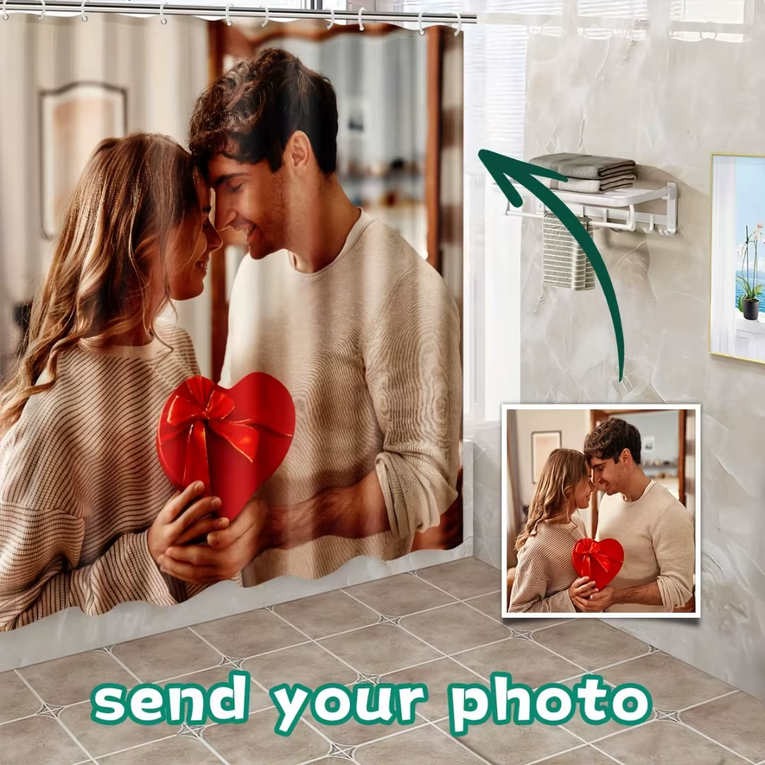 Rideau de douche personnalisé Photo personnalisée salle de bain rideaux imperméables décor