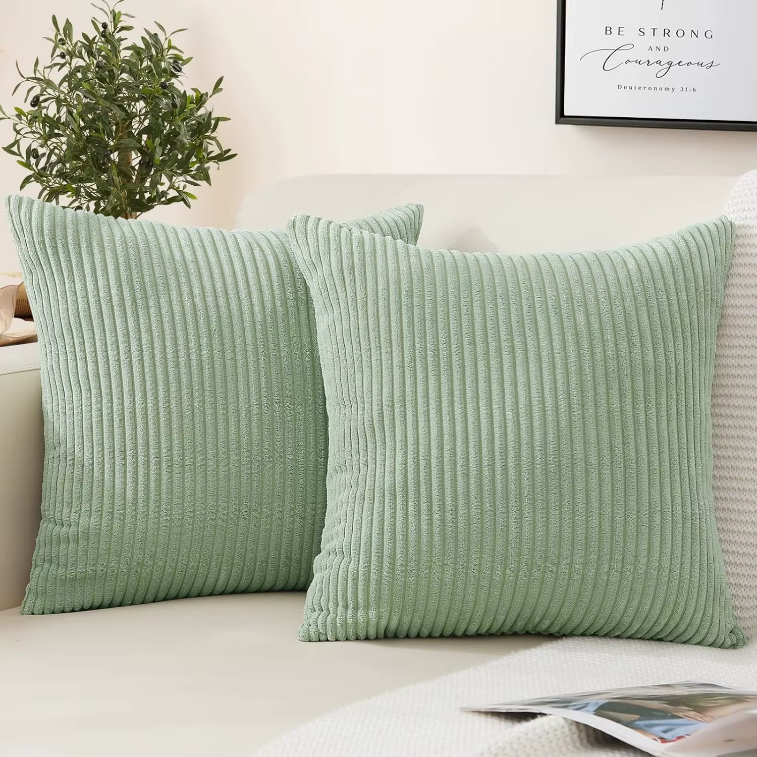 Housses de coussin décoratives vert sauge