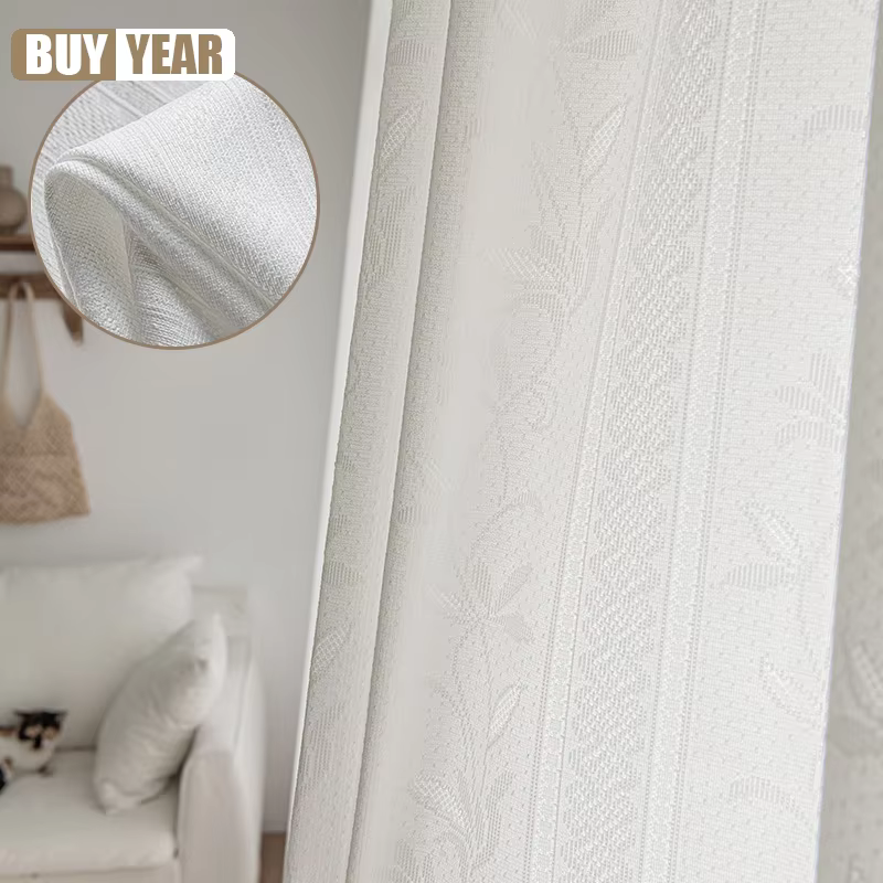 Rideau miroir en gaze blanche