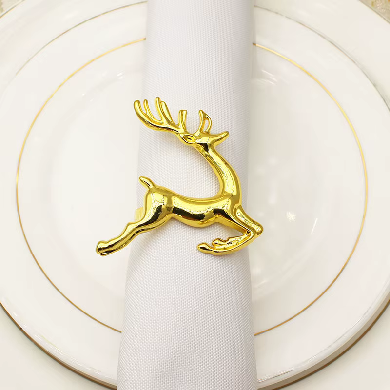 Lot de 1/12 Anneaux de Serviette en Métal Argenté pour Mariages
