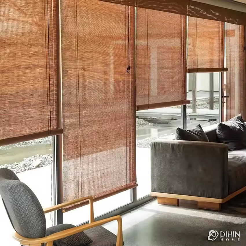 Rideaux roulants en bambou d'intérieur