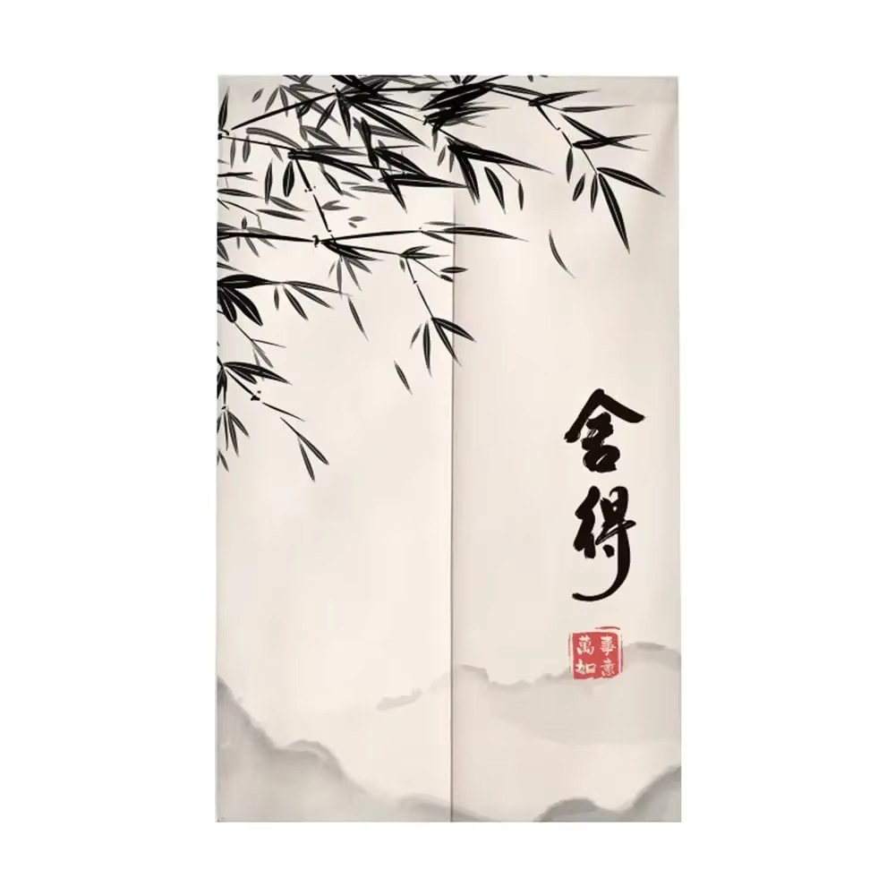 Rideau de porte nordique japonais en feuilles de bambou