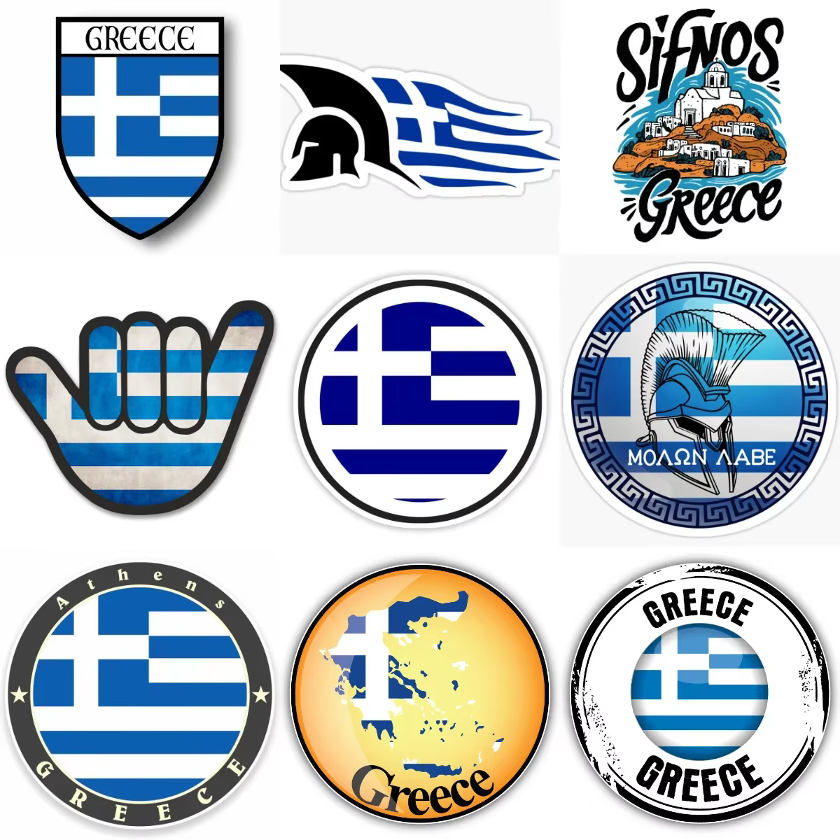 Autocollants de voiture créatifs personnalisés avec emblème de la carte du drapeau de la Grèce
