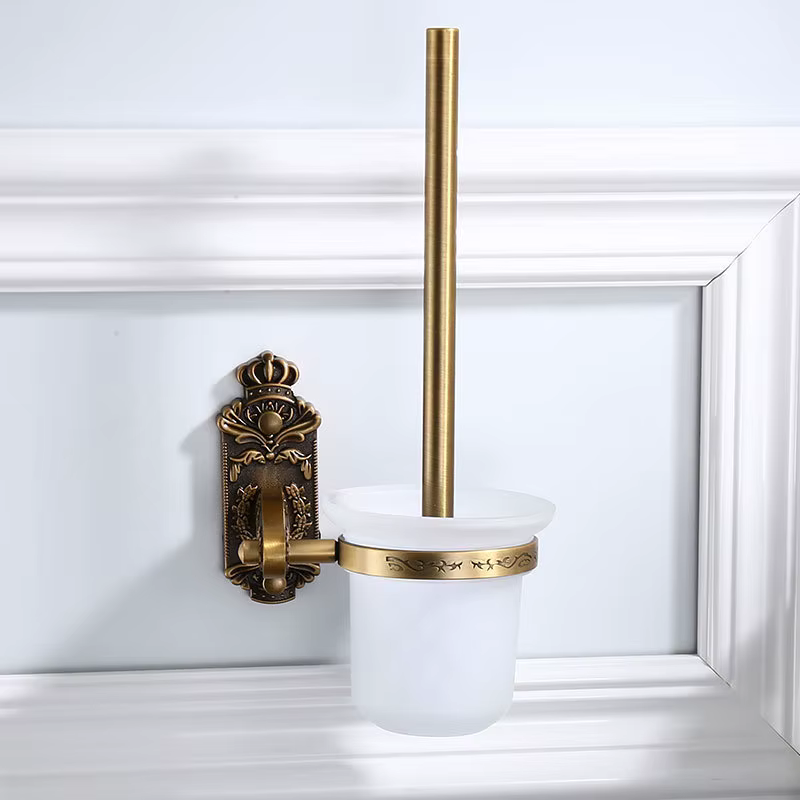 Porte-brosse mural en aluminium avec brosse