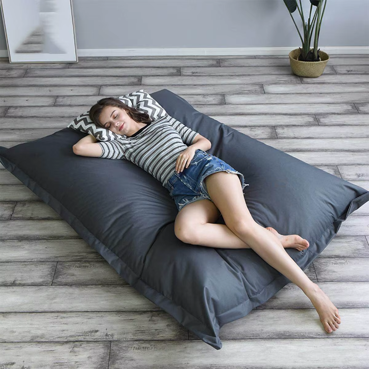 Coussin de sol géant imperméable en forme de pouf