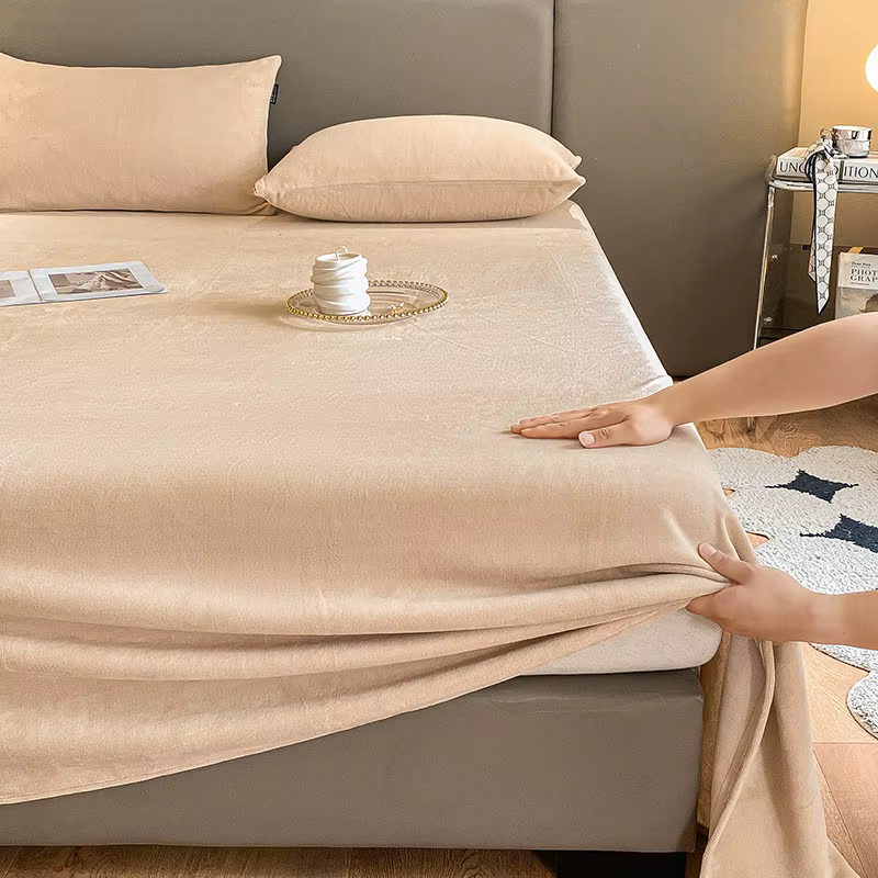 Drap plat en flanelle de couleur unie