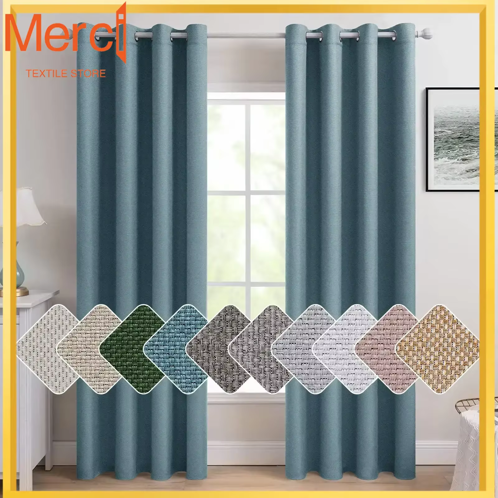 Rideaux de couleur unie sur mesure